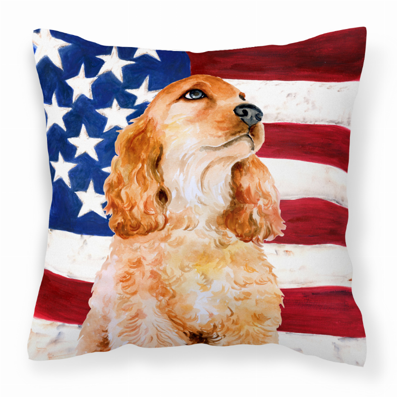 Patriotic With Dog Fabric Decorative Pillow