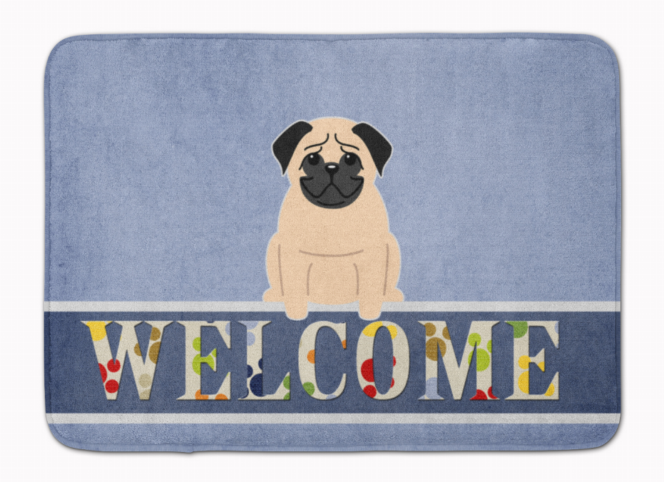 Dog Breed Print Machine Washable Memory Foam Welcome Mat