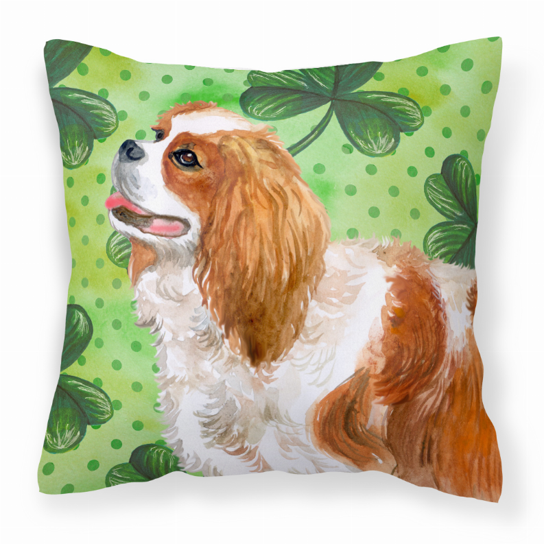 St Patrick's With Dog Fabric Decorative Pillow