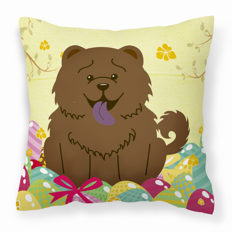 Easter Eggs With Dog Fabric Decorative Pillow