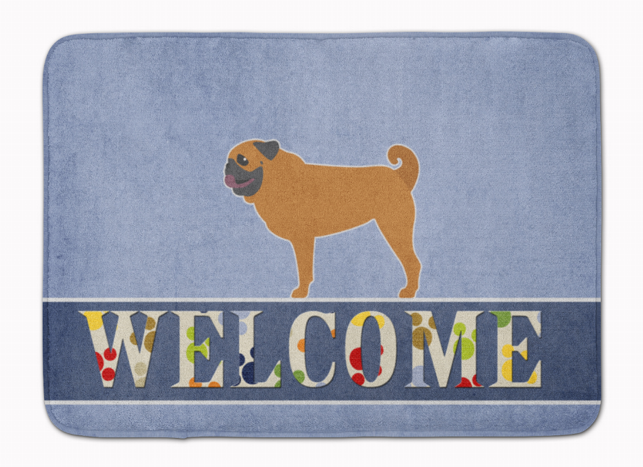 Dog Breed Print Machine Washable Memory Foam Welcome Mat