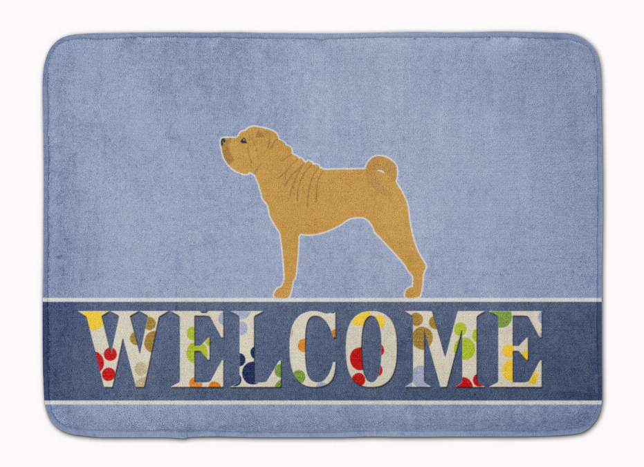 Dog Breed Print Machine Washable Memory Foam Welcome Mat