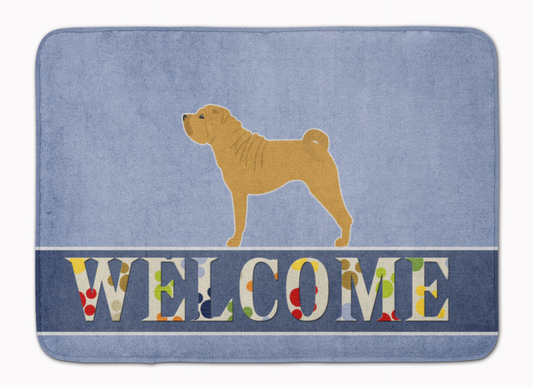 Dog Breed Print Machine Washable Memory Foam Welcome Mat