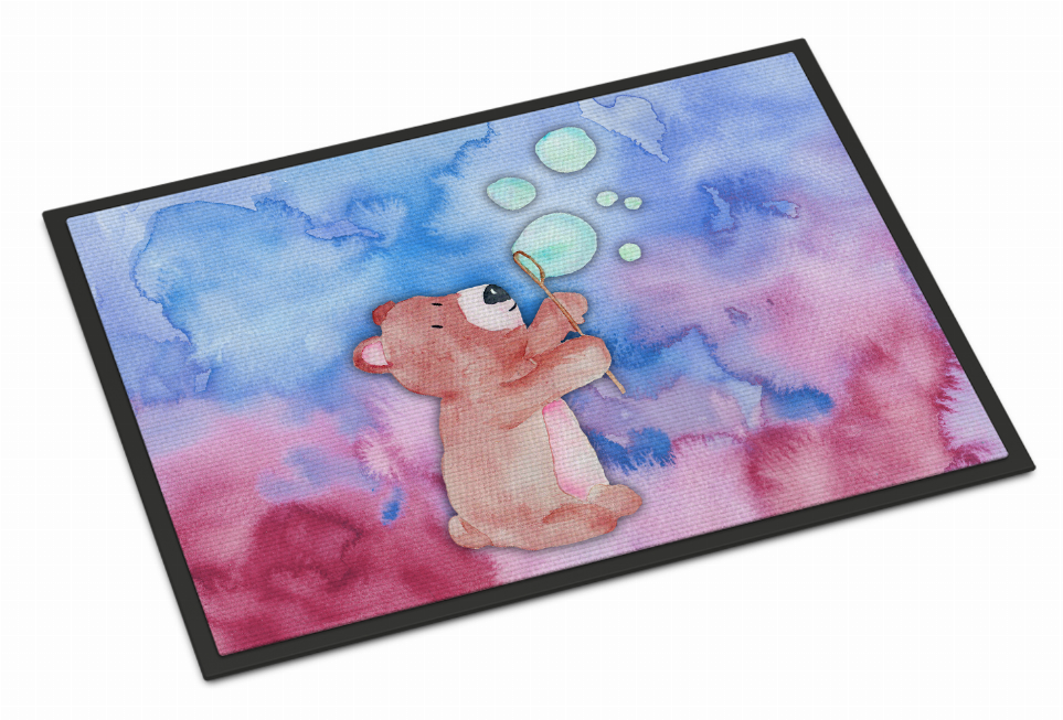 Animal Bathing Watercolor Art Indoor or Outdoor Mat