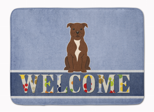 Dog Breed Print Machine Washable Memory Foam Welcome Mat