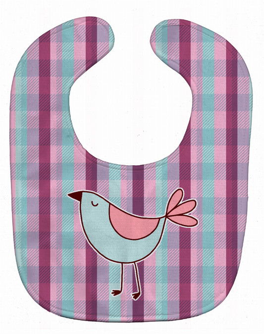 Bird on Plaid Baby Bib