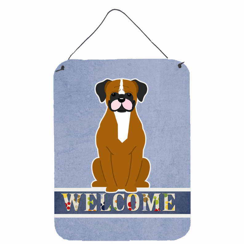 Welcome Sign with Dog Wall or Door Hanging Prints