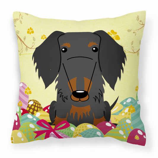 Easter Eggs With Dog Fabric Decorative Pillow