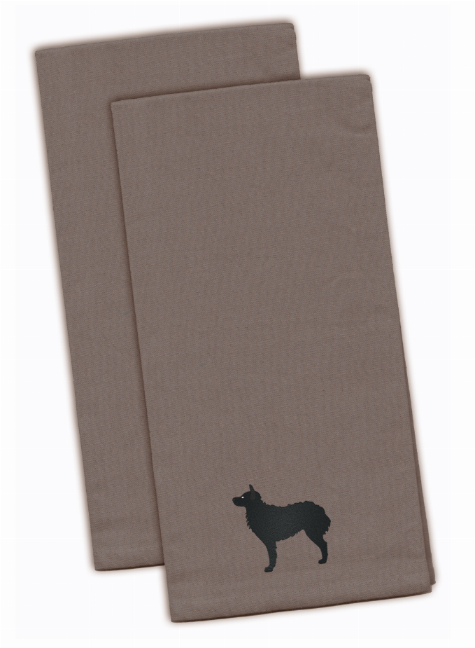 Dog Design Embroidered Kitchen Towel Set of 2