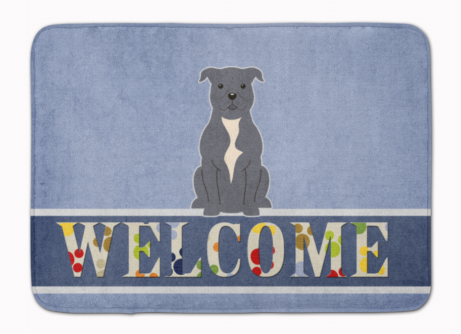 Dog Breed Print Machine Washable Memory Foam Welcome Mat