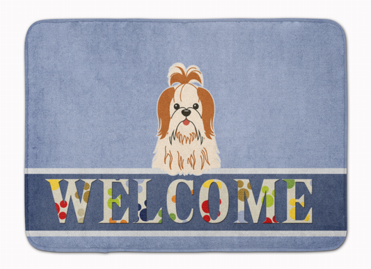 Dog Breed Print Machine Washable Memory Foam Welcome Mat