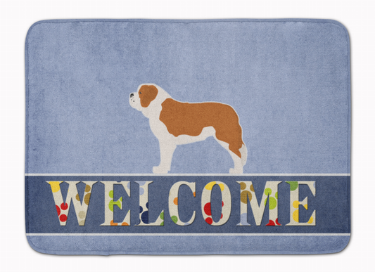 Dog Breed Print Machine Washable Memory Foam Welcome Mat