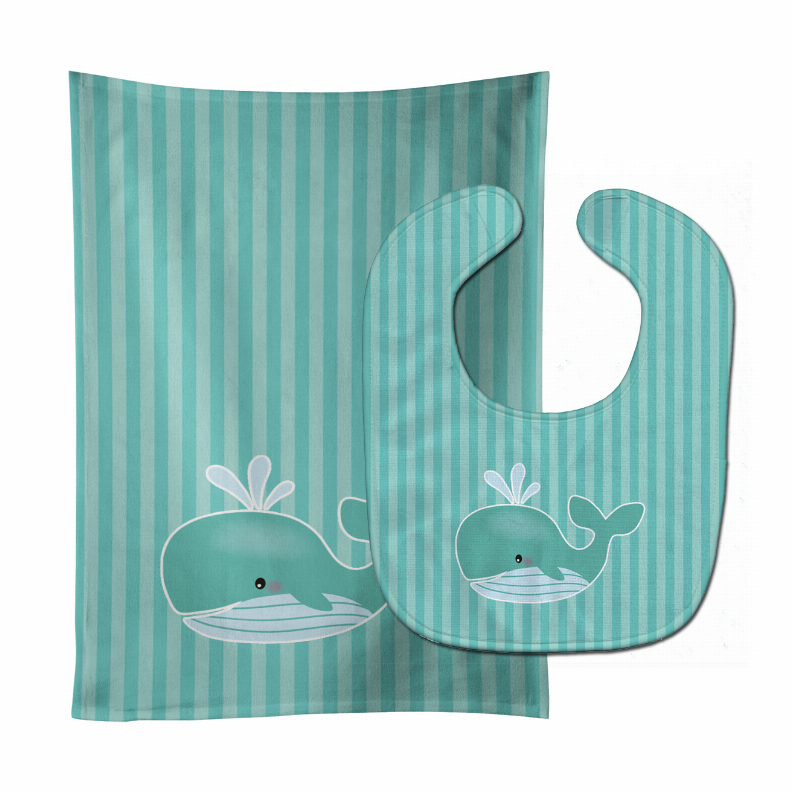 Marine Life Baby Bib & Burp Cloth