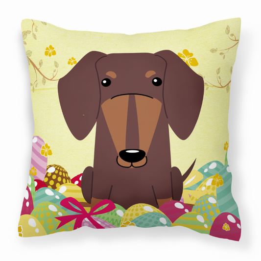 Easter Eggs With Dog Fabric Decorative Pillow