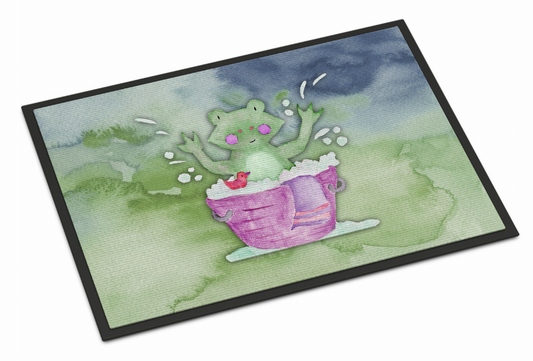 Animal Bathing Watercolor Art Indoor or Outdoor Mat