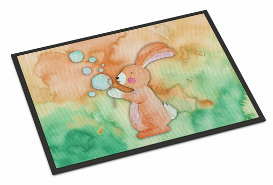 Animal Bathing Watercolor Art Indoor or Outdoor Mat