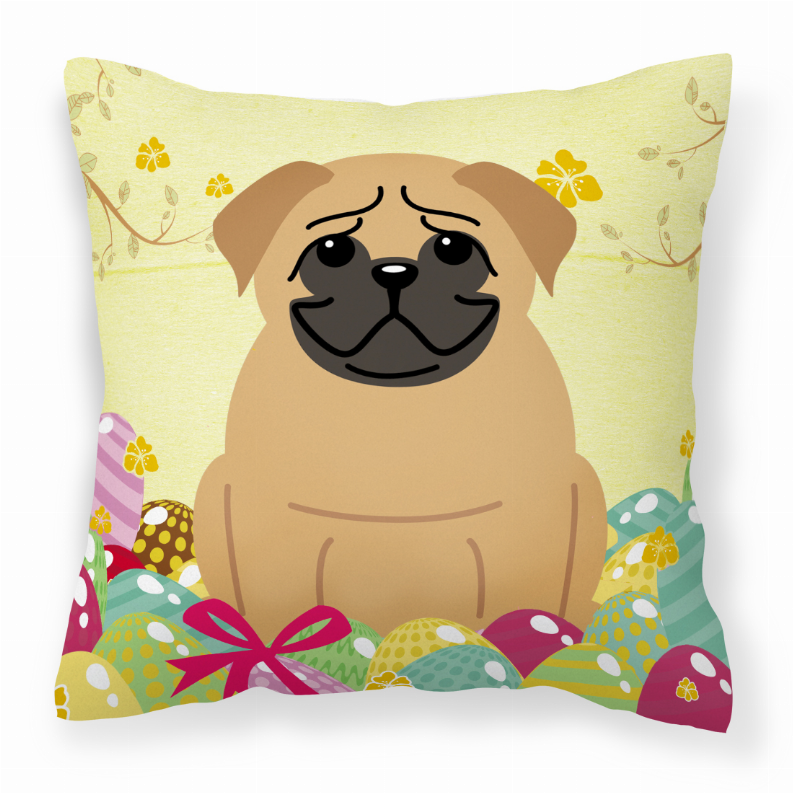 Easter Eggs With Dog Fabric Decorative Pillow