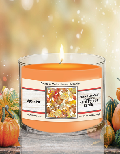 Courtside Market Scattered Autumn Leaves Soy Wax Candle in Glass Jar