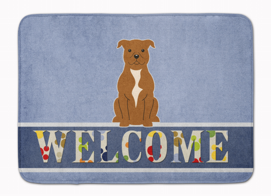 Dog Breed Print Machine Washable Memory Foam Welcome Mat