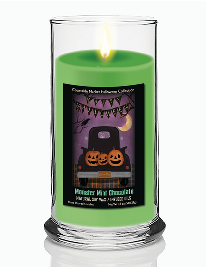 Courtside Market Happy Halloween Black Truck Status Candle Glass