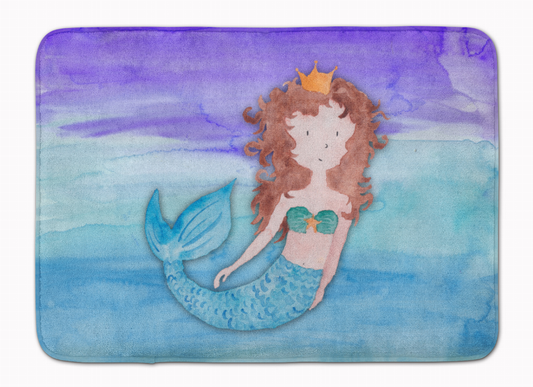 Mermaid Watercolor Machine Washable Memory Foam Mat