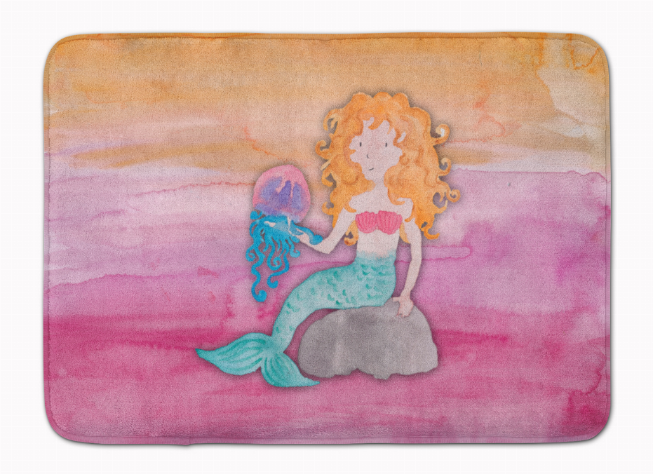 Mermaid Watercolor Machine Washable Memory Foam Mat