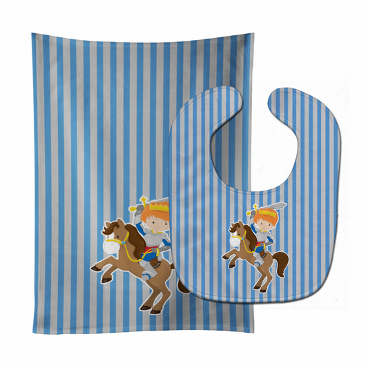 Boy Knight on Horse Baby Bib & Burp Cloth