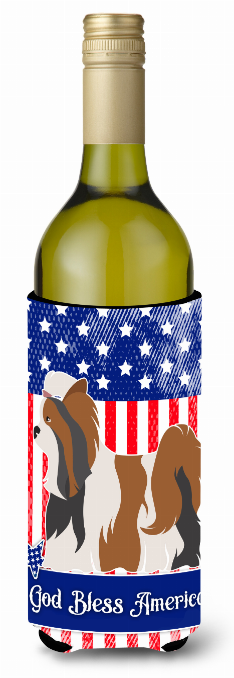 American Flag and Dog Wine Bottle Hugger