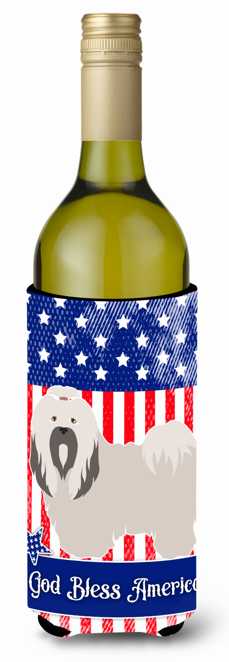 American Flag and Dog Wine Bottle Hugger