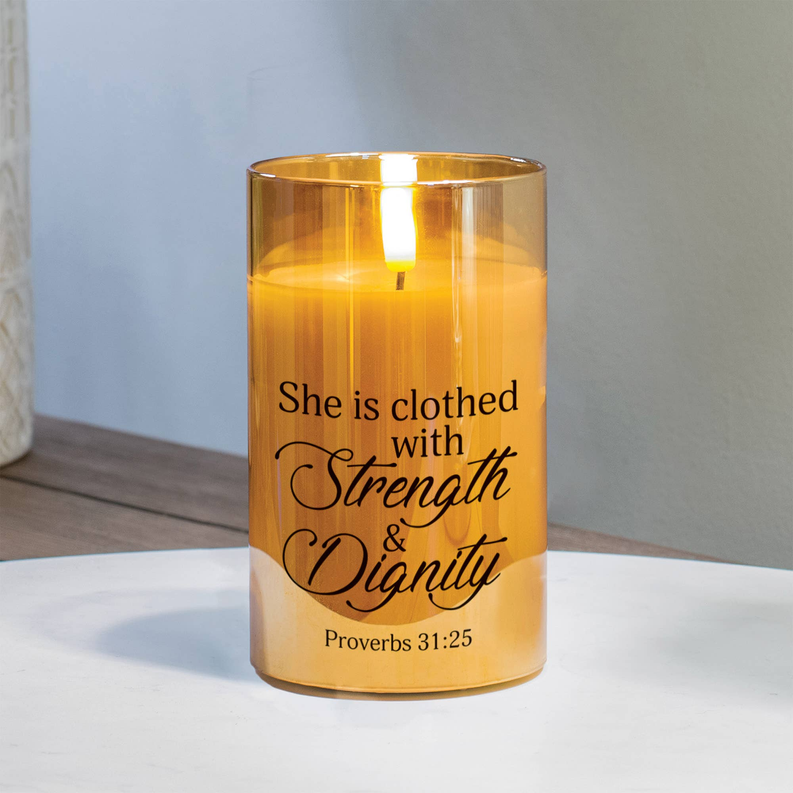 Led Candle She Is Clothed Prov 31:25