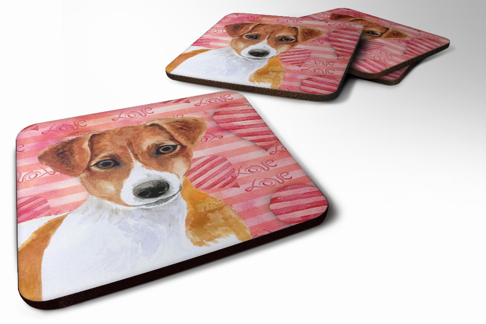 Love Design with Dog Foam Coaster Set of 4