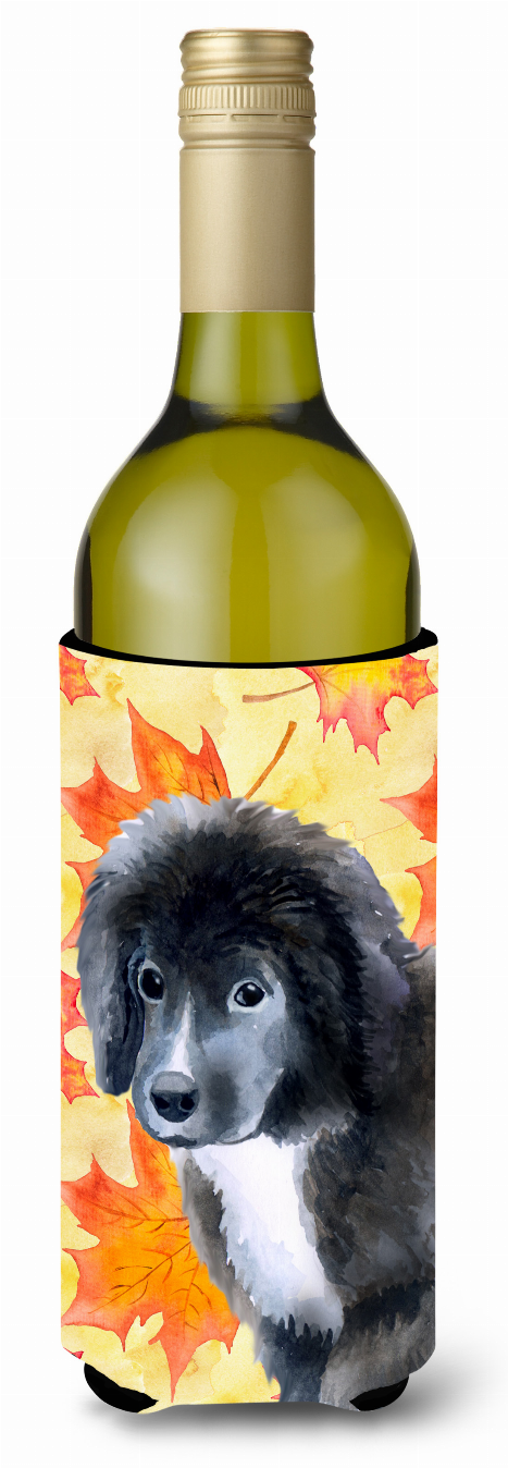 Dog with Fall Design Wine Bottle Hugger