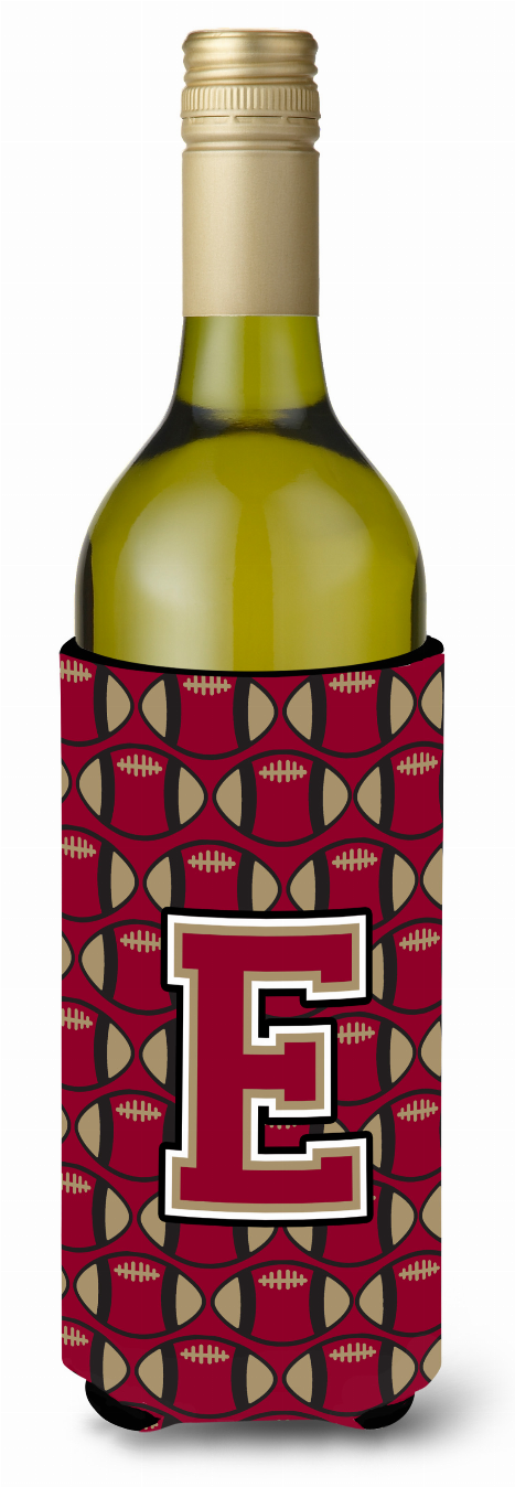 Monogram Letter Football Wine Bottle Hugger