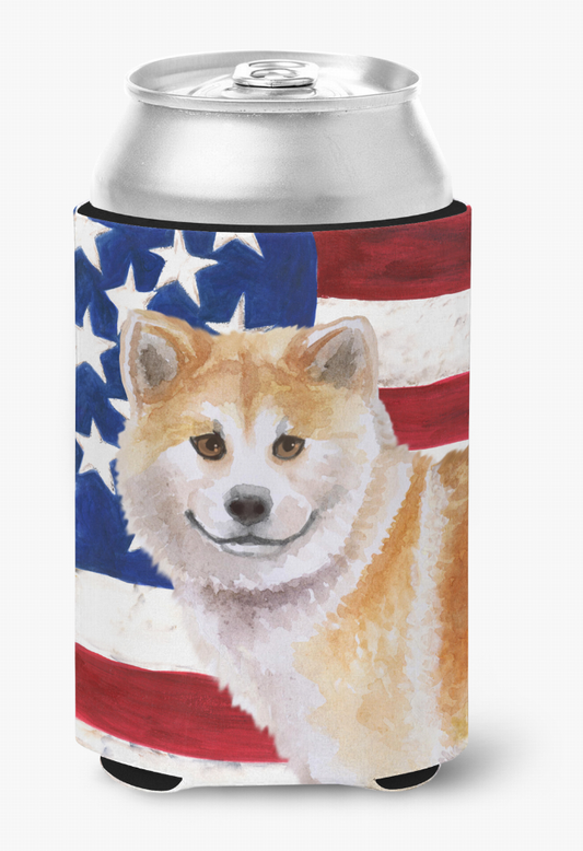 Patriotic With Dog Can or Bottle Hugger