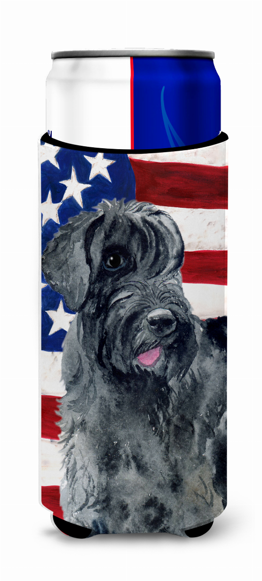 USA American Flag with Dog Ultra Hugger for slim cans