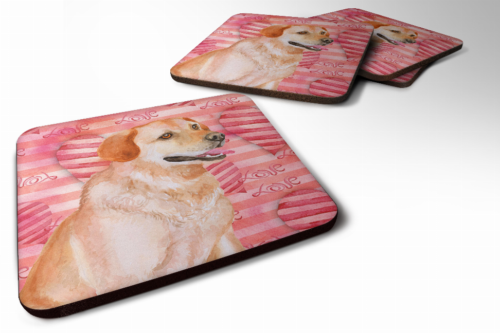 Love Design with Dog Foam Coaster Set of 4