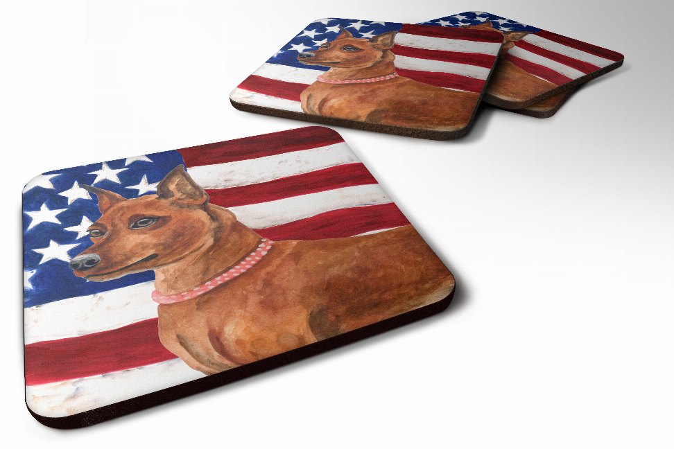 Patriotic Design with Dog Foam Coaster Set of 4