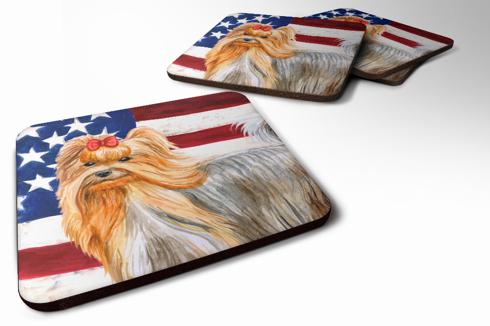 Patriotic Design with Dog Foam Coaster Set of 4