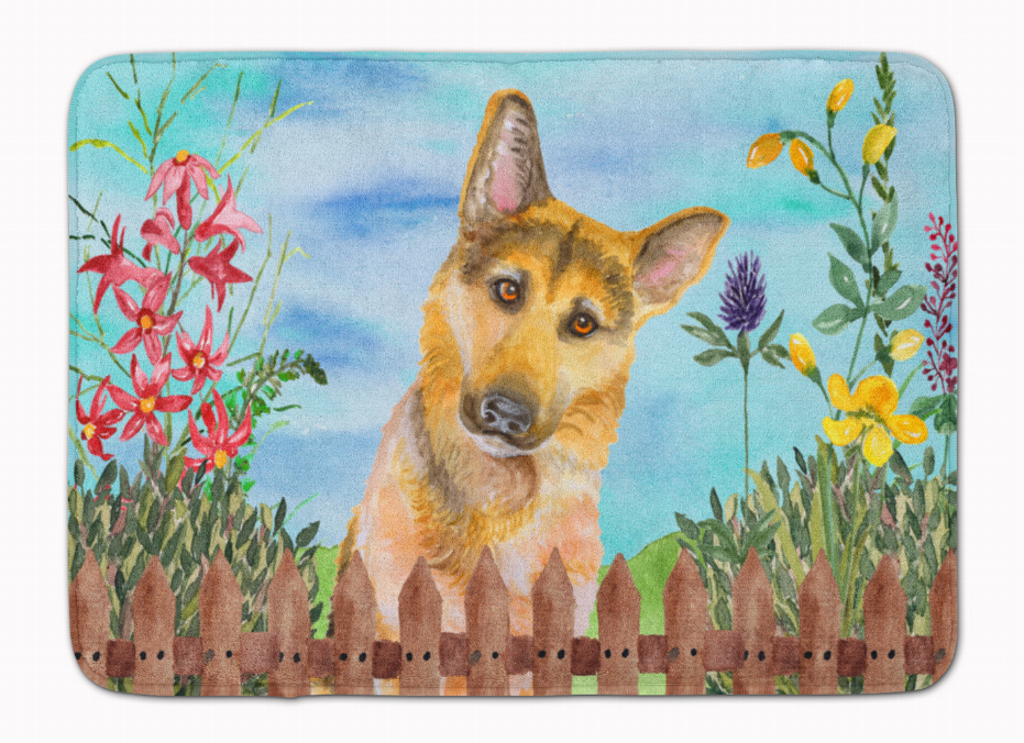 Spring Dog Art Machine Washable Memory Foam Mat