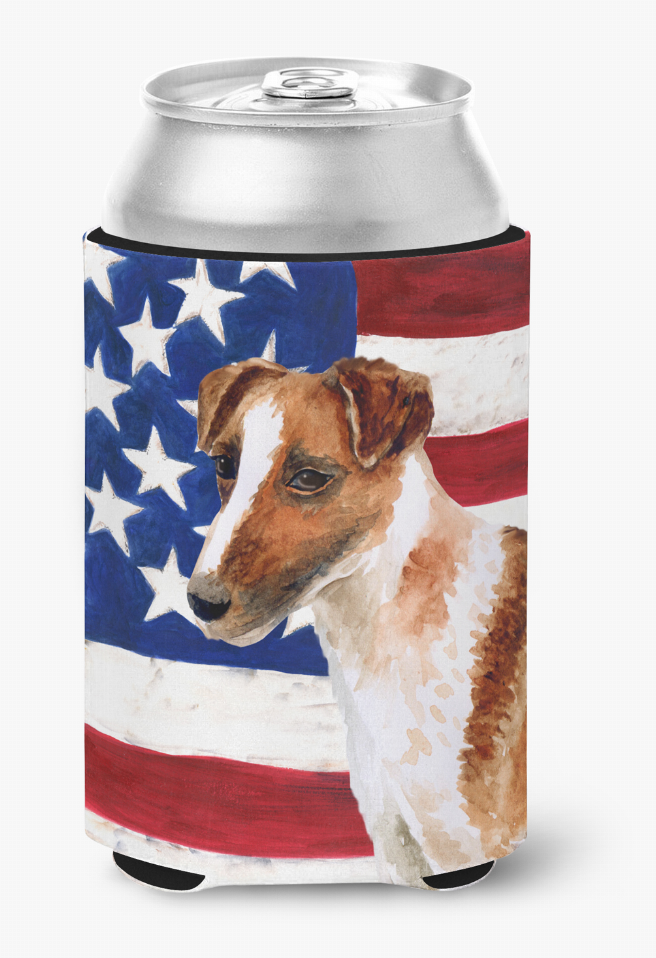 Patriotic With Dog Can or Bottle Hugger