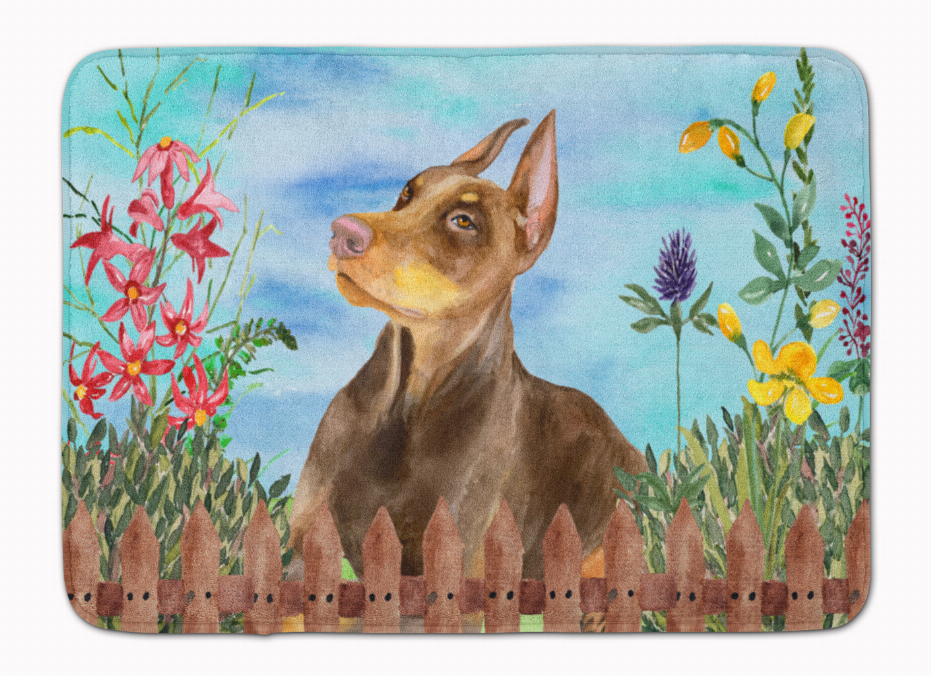 Spring Dog Art Machine Washable Memory Foam Mat