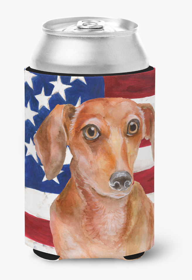 Patriotic With Dog Can or Bottle Hugger