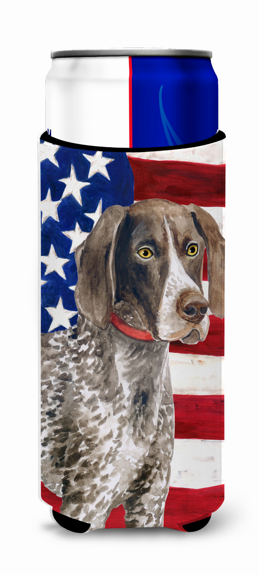 USA American Flag with Dog Ultra Hugger for slim cans