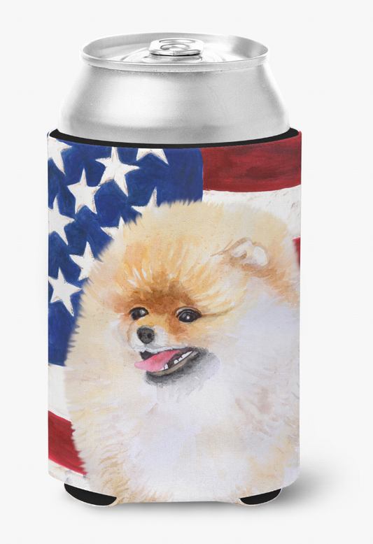 Patriotic With Dog Can or Bottle Hugger