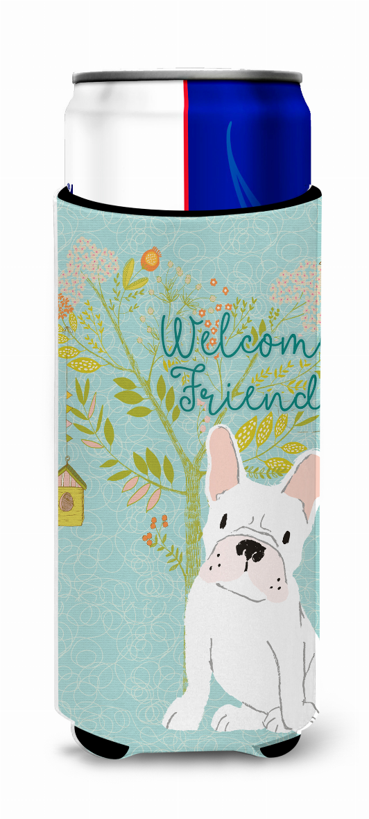 Welcome Friends with Dog Ultra Hugger for slim cans