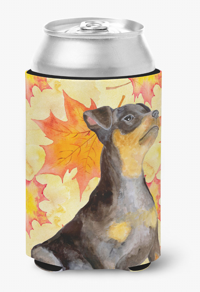 Dog With Fall Design Can or Bottle Hugger