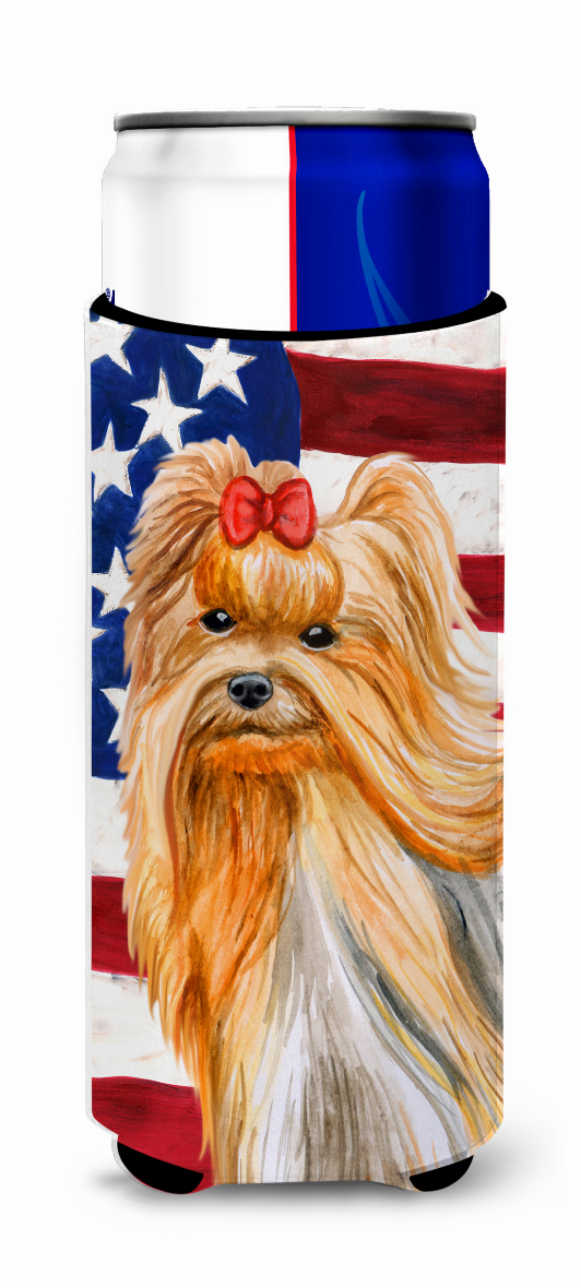 USA American Flag with Dog Ultra Hugger for slim cans