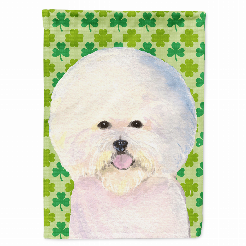 St. Patrick's Day Shamrock Dog Portrait Flag Garden Size