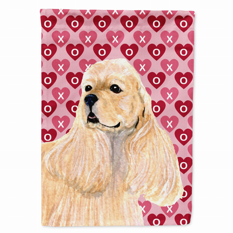 Hearts Love and Valentine's Day Dog Portrait Flag Garden Size