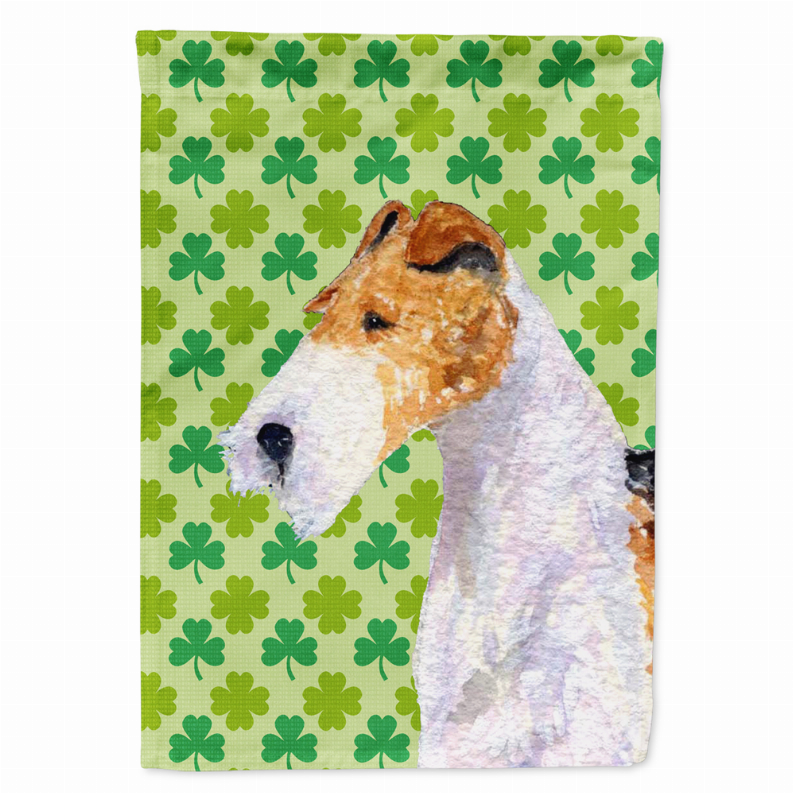 St. Patrick's Day Shamrock Dog Portrait Flag Garden Size